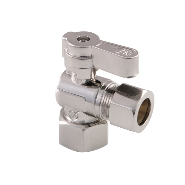 KF4440SN 1/2" FIP X 1/2" OD Comp Angle Stop Valve, Brushed Nickel